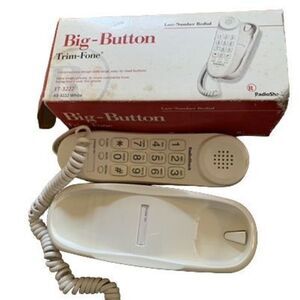 Radio Shack Big Button Trim Fone ET-3222 White Phone